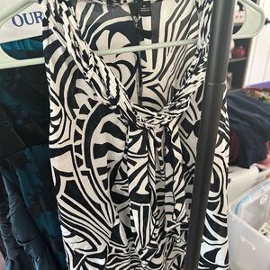 Milano Black and White Abstract Mini Dress